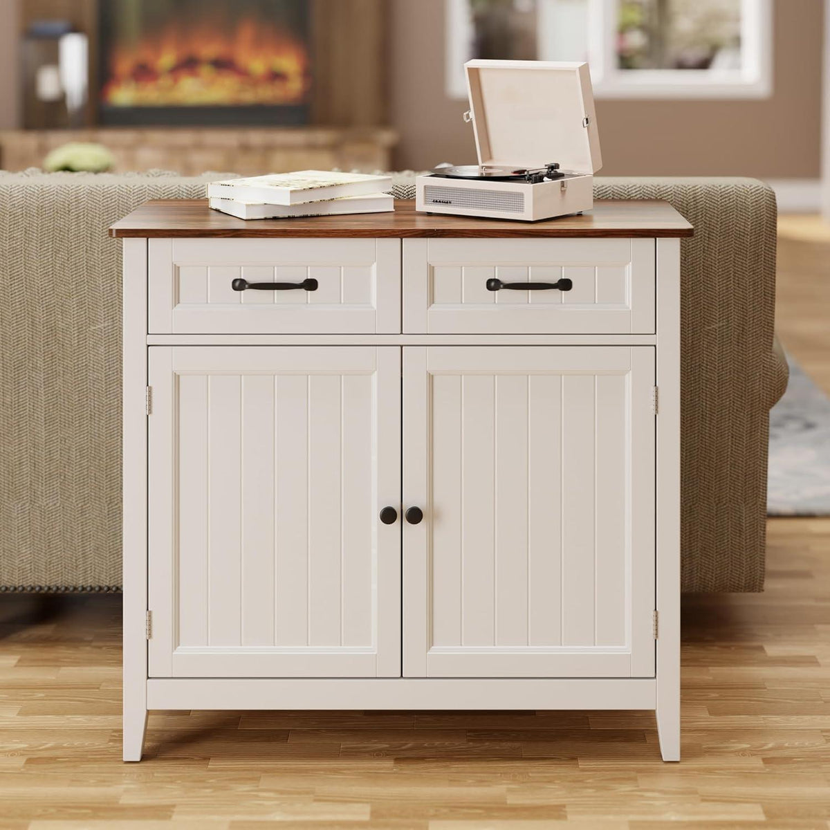 Bealife Sideboard mit Arbeitsplatte | Buffet Schrank Braun
