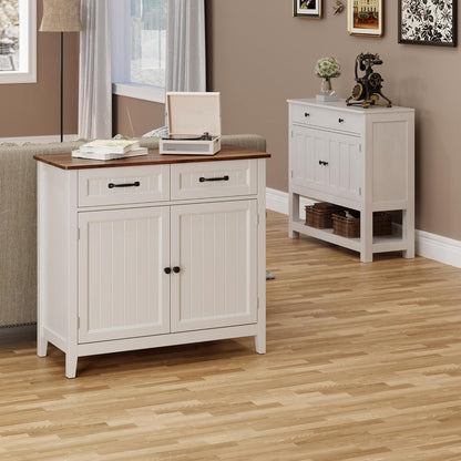 Bealife Sideboard mit Arbeitsplatte | Buffet Schrank Braun