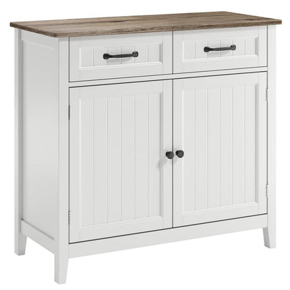 Graues Sideboard mit Arbeitsplatte – Buffet Schrank mit Schubladen