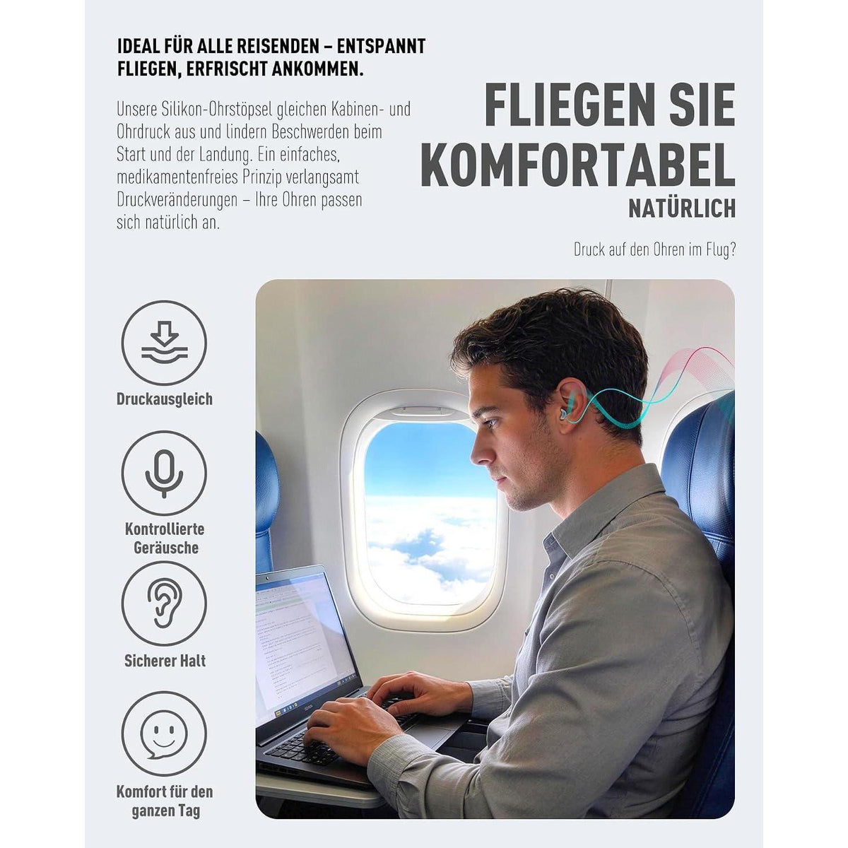 Flugzeug Ohrstöpsel Druckausgleich | Komfort & Lärmschutz