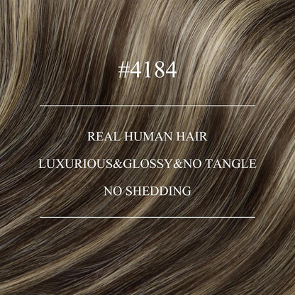 Echthaar Nano Ring Extensions Dunkelbraun Ombre Blonde 50cm
