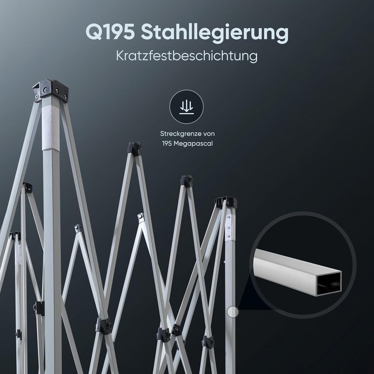 Quictent Pavillon 3x3m Wasserdicht Pop-Up UV-Schutz 50+ Beige