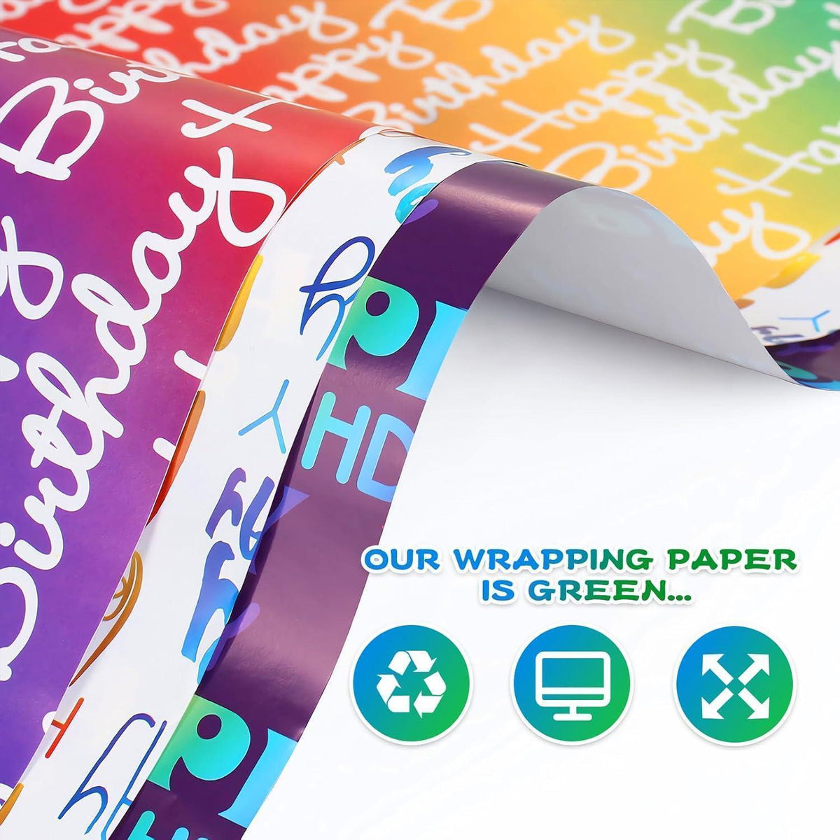 Geschenkpapier Geburtstag Set mit 6 Bögen & Zubehör