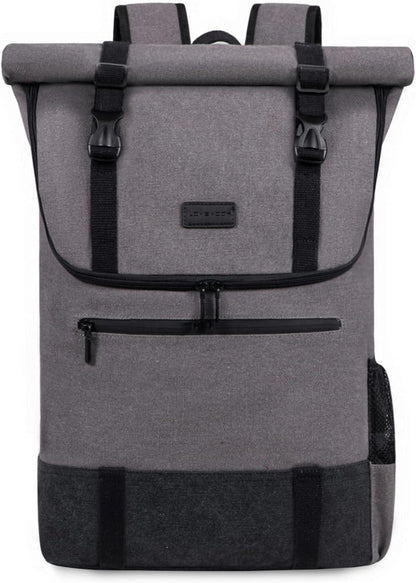 Multifunktionaler Rolltop Laptop Rucksack 17,3 Zoll Wasserdicht Canvas