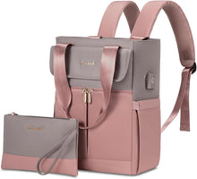 Wasserdichter Damen Mini Cityrucksack mit Clutch und Laptopfach