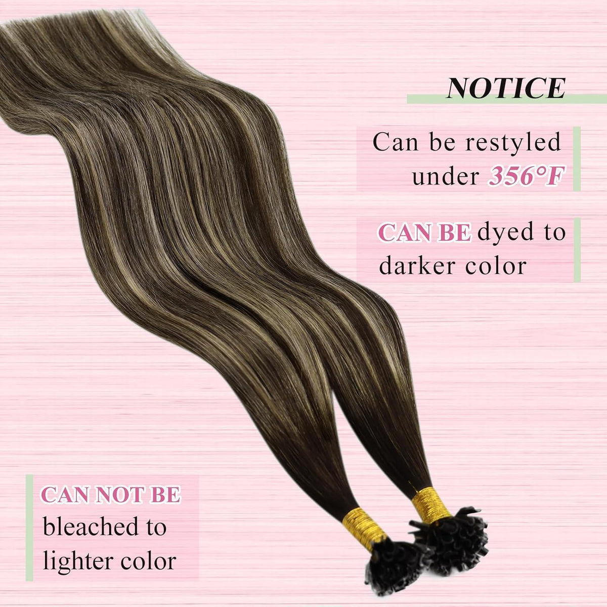 Echthaar Bonding Extensions Ombre Braun Blond 45cm