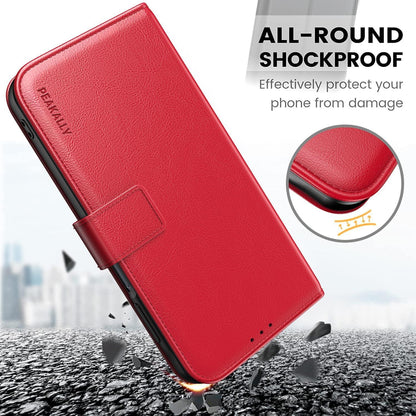 Samsung Galaxy A35 Handyhülle PU Leder Rot RFID Schutzglas