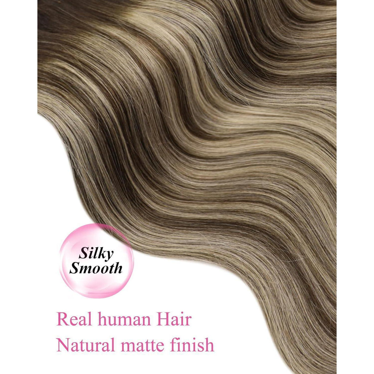 Echthaar Tape Extensions Ombre Dunkelbraun mit Blond