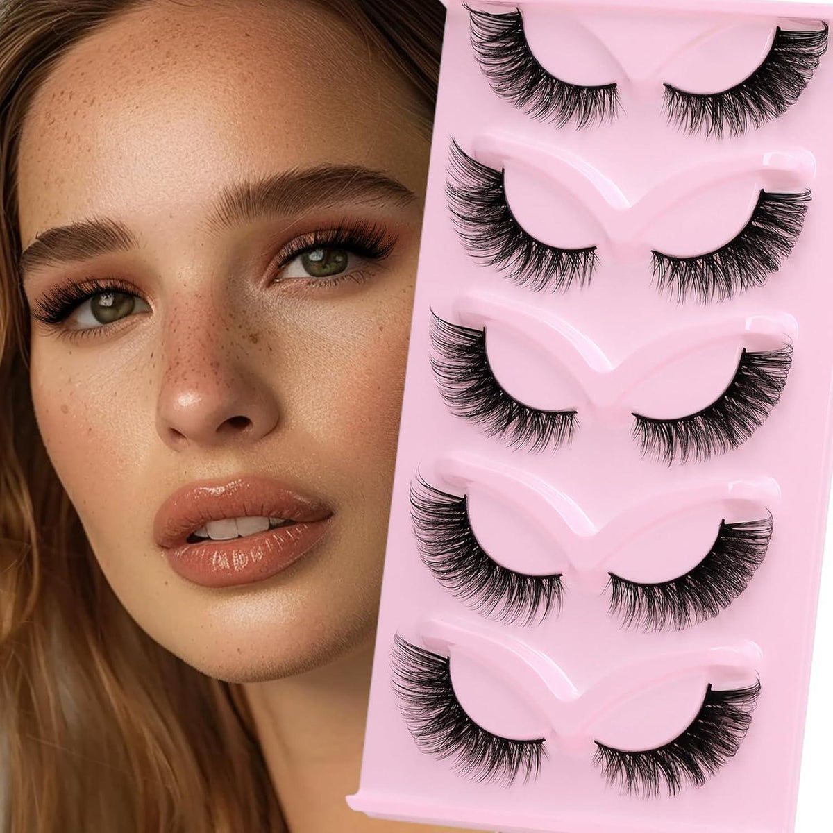 Katzenaugen Wimpern 13mm – 5 Paar, Fuchsaugen Look