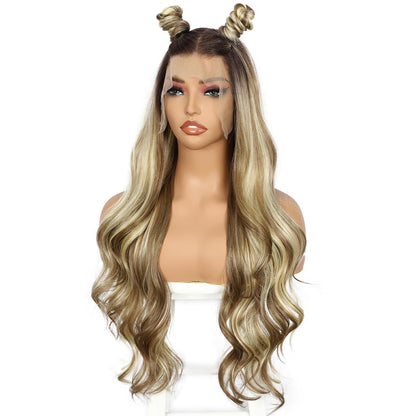 Blond Balayage Körperwelle Lace Front Perücke – 26 Zoll Synthetisch