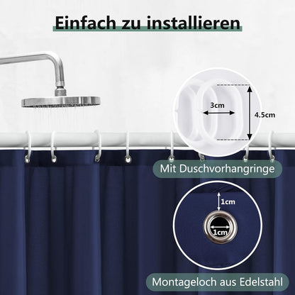 REDKEY Duschvorhang 180x220 cm Anti-schimmel PVC Textil