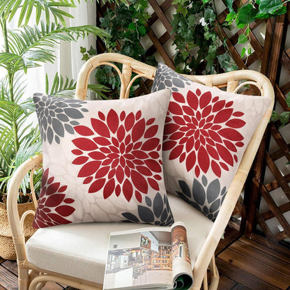 Weihnachtskissenbezug Rot Grau 50x50 cm - 2er Set