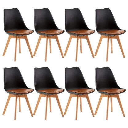 Esszimmerstühle Set 8 – Skandinavisch, Bugholz, Schwarz & Braun