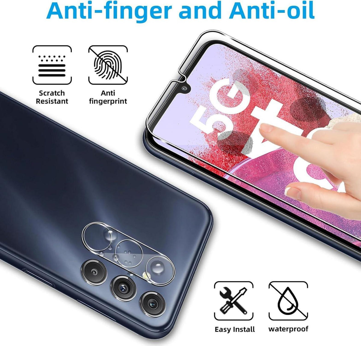 Schutzfolie Panzerglas Samsung Galaxy M34 5G Kameraschutz 9H