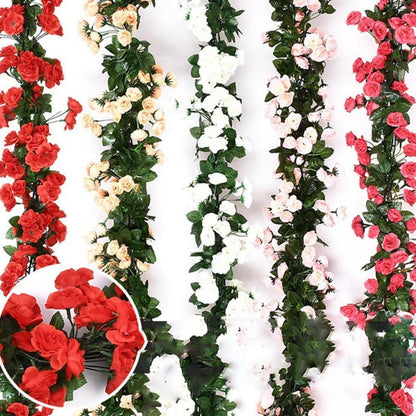 2x 2.4m Künstliche Rosen Girlande – Romantische Blütenrebe für Deko