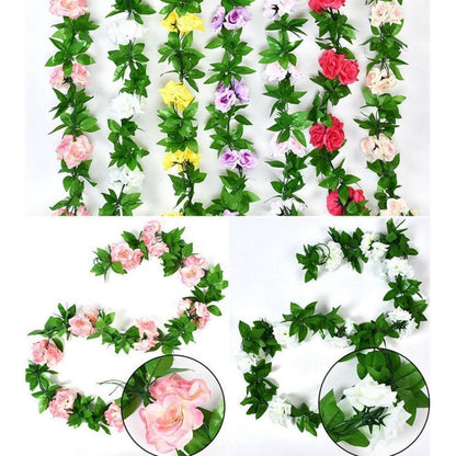 2x 2.4m Künstliche Rosen Girlande – Romantische Blütenrebe für Deko