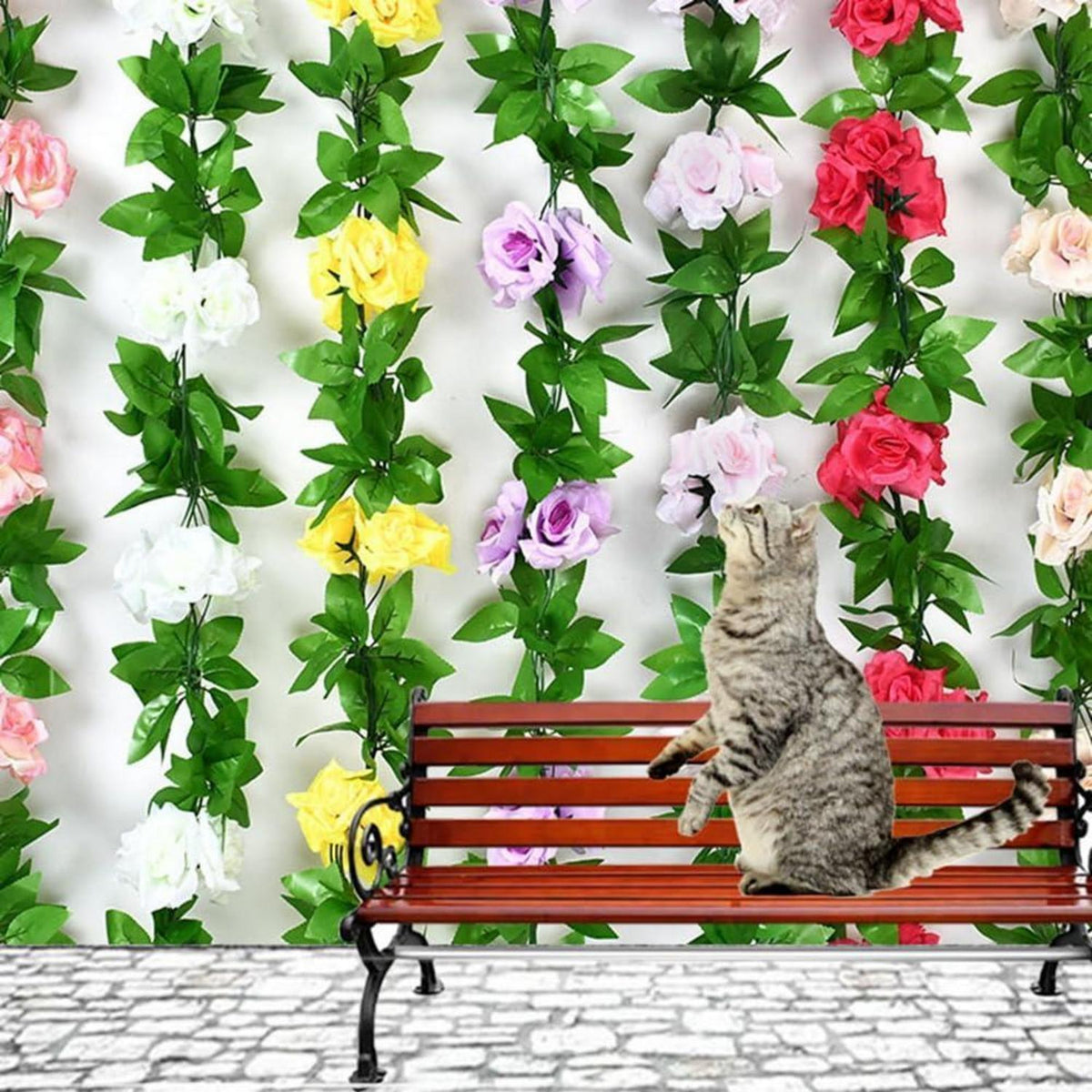 2x 2.4m Künstliche Rosen Girlande – Romantische Blütenrebe für Deko