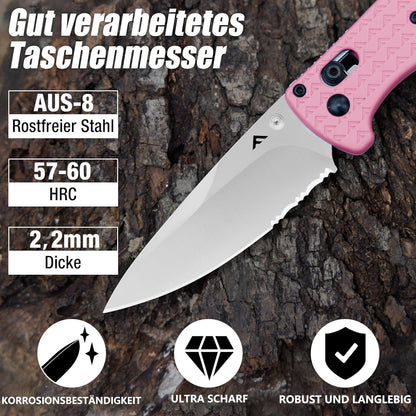 Outdoor Survival Klappmesser AUS-8 Edelstahl Taschenmesser Pink EDC