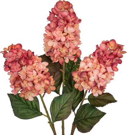 3er Set Künstliche Rispenhortensien Kunstblumen 70CM dunkelrosa