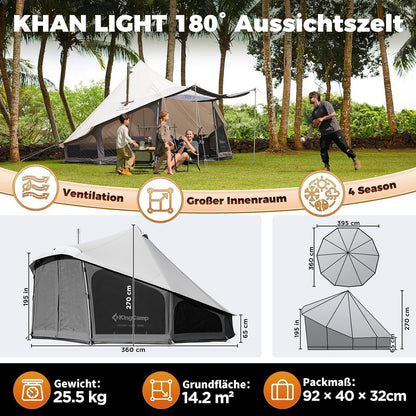 Glampingzelt für 6-12 Personen, Baumwolle, wasserdicht, mit Ofenöffnung