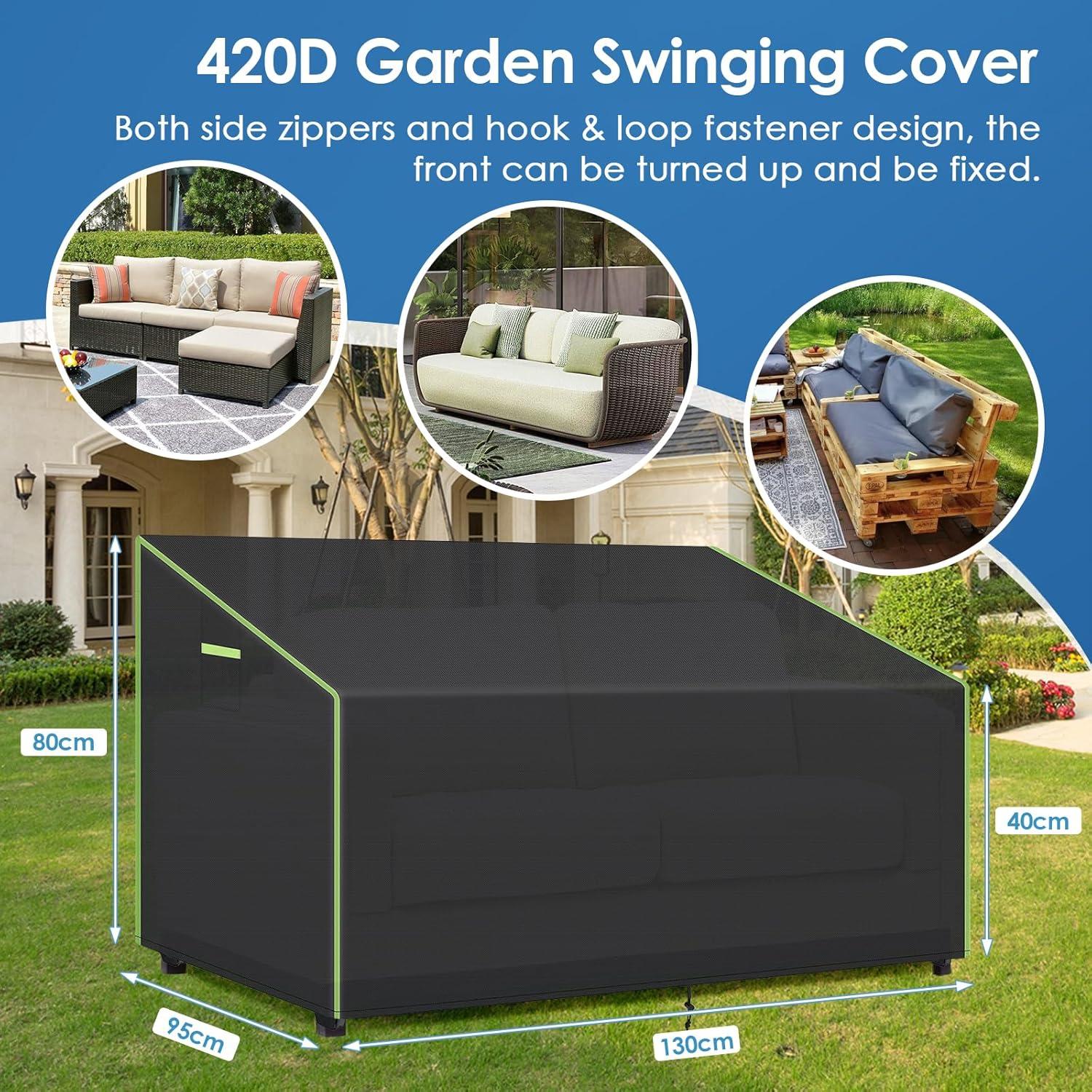 Gartenbank Abdeckung Outdoor, Wetterfest 130x95x80cm