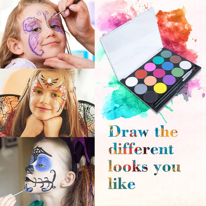 Kinder Bodypainting Farben Schminke Fasching Halloween Karneval 15 Farben