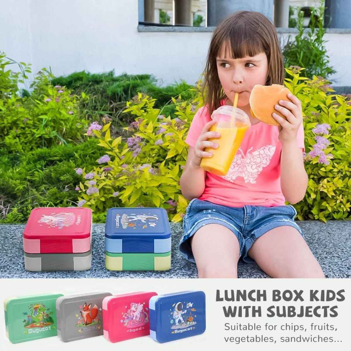 Brotdose Kinder Bento Box Auslaufsicher 1330ML 12-teilig Blau
