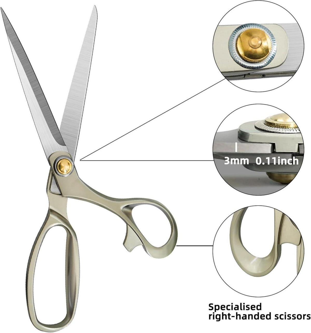 CCR Schneiderschere Stoffschere Profi-Scharf 26,5cm