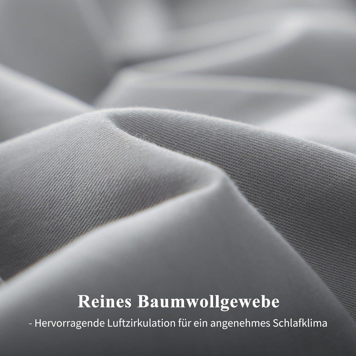 Aisbo Kissenbezug 80x80 Grau Baumwolle 2er Set mit Reißverschluss