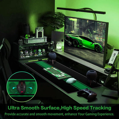 Gaming Mauspad XXL 900x400mm Wasserdicht Anti-Rutsch Groß Schwarz-Grün