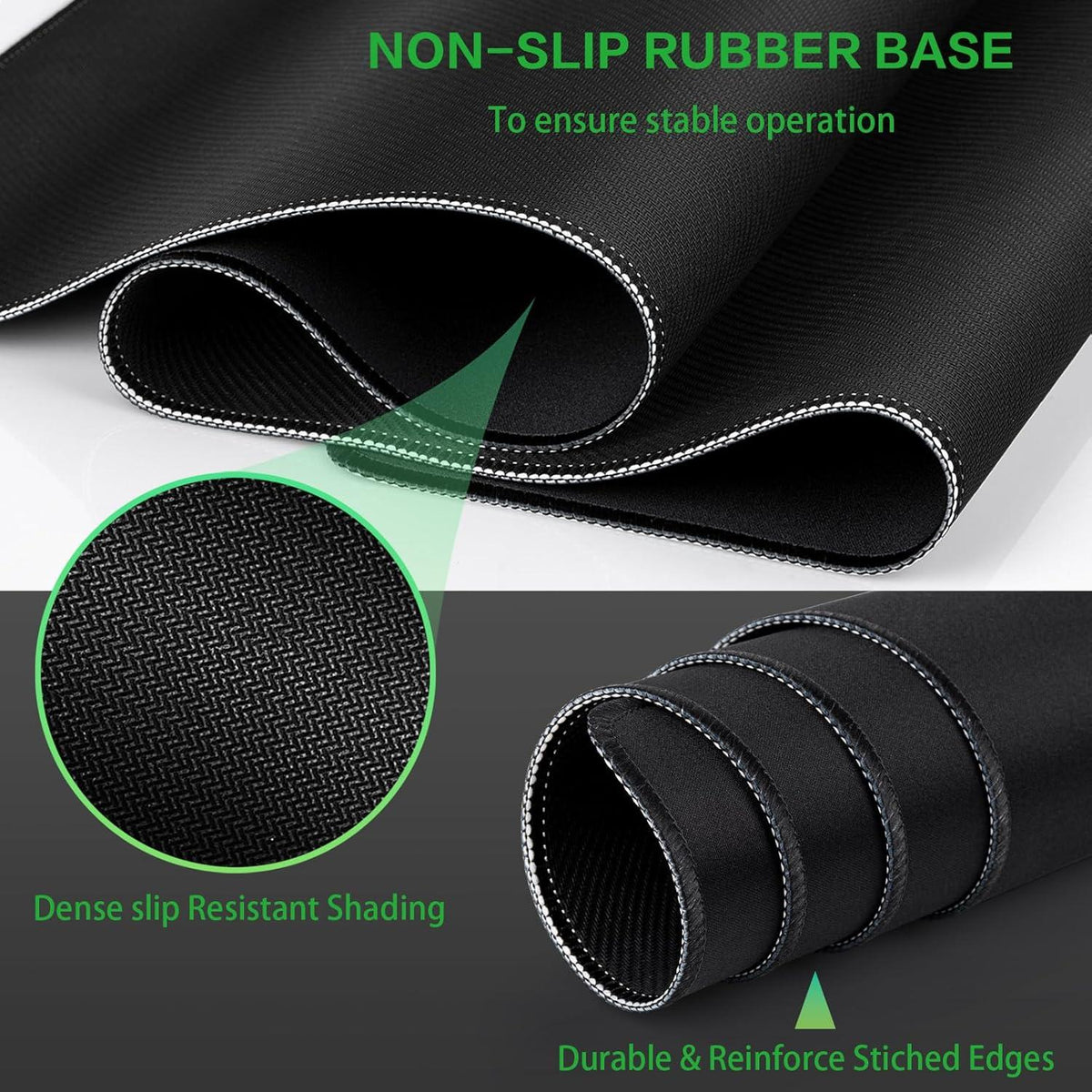 Abetcabe XXL Gaming Mauspad 900x400mm Wasserdicht Antirutsch Schwarz-Grün