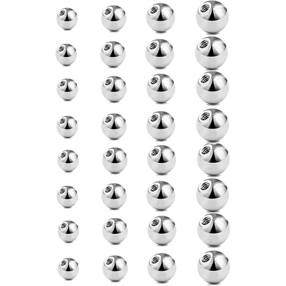 Piercing Kugeln 1,2/1,6mm Silber Ersatzkugel 3-6mm für Nase, Lippe, Augenbraue