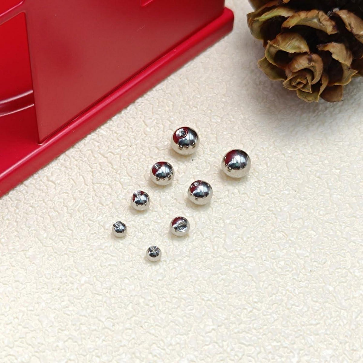Piercing Kugeln 1,2/1,6mm Silber Ersatzkugel 3-6mm für Nase, Lippe, Augenbraue