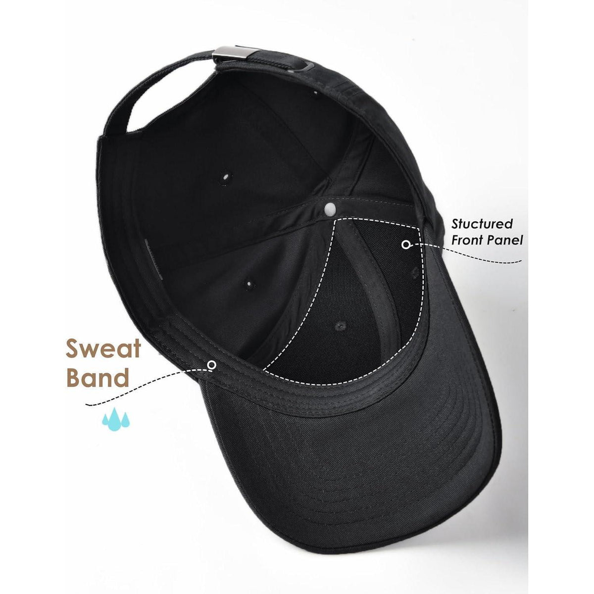 Unisex Baumwoll Baseball Cap – Verstellbare Kappe Schwarz