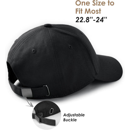 Unisex Baumwoll Baseball Cap – Verstellbare Kappe Schwarz
