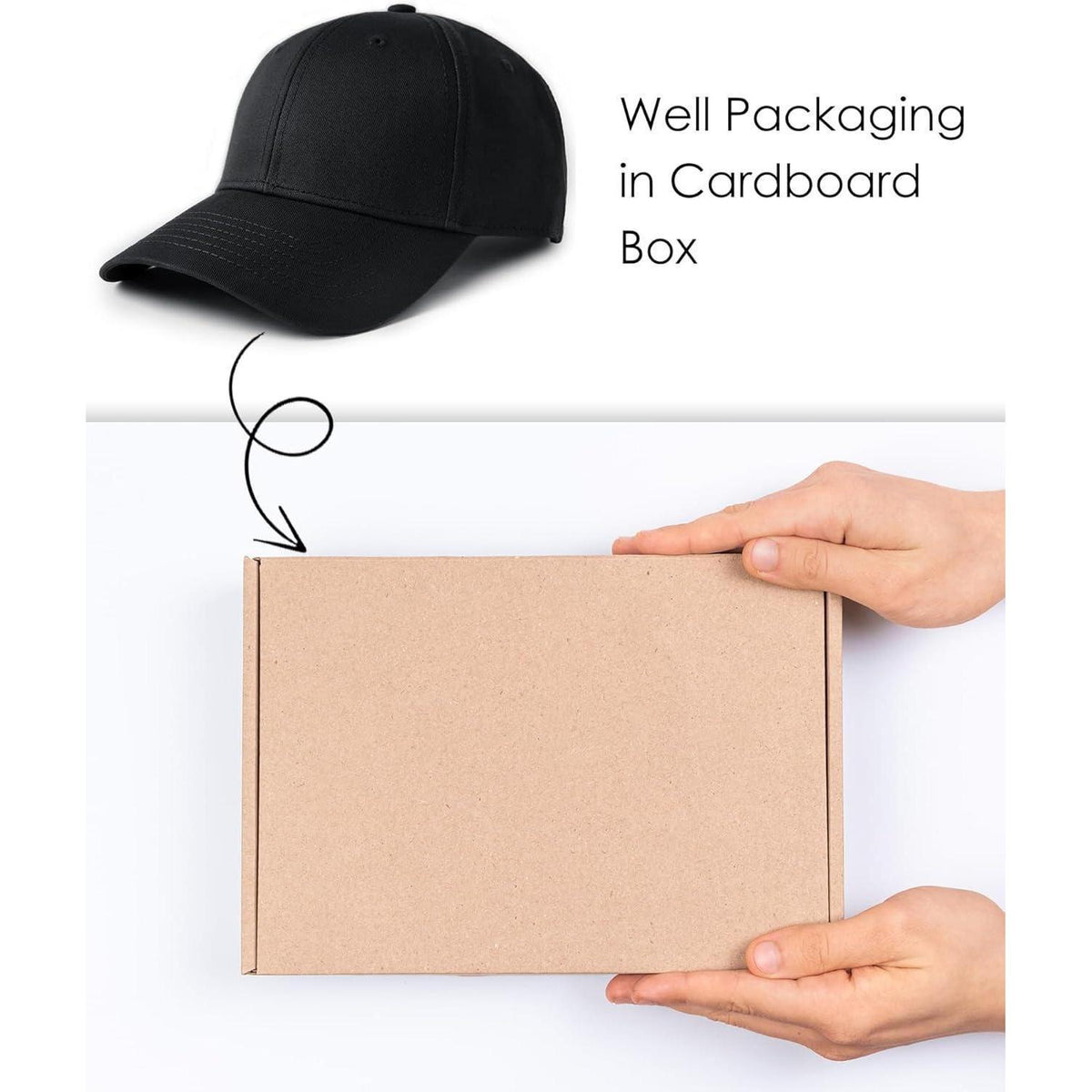 Unisex Baumwoll Baseball Cap – Verstellbare Kappe Schwarz
