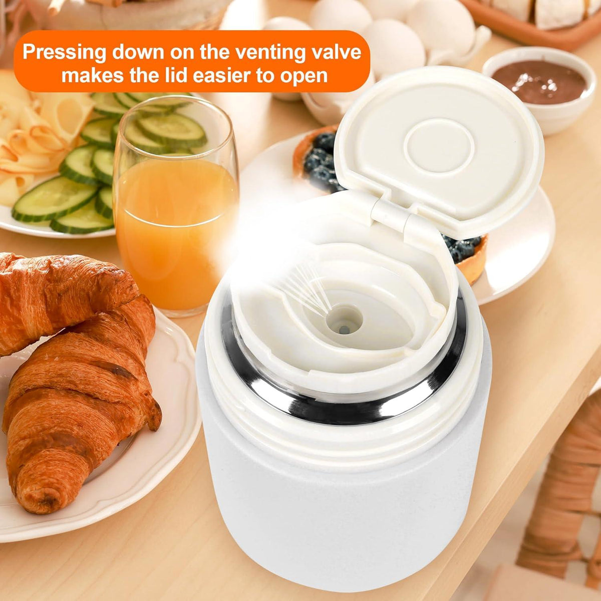 Thermobehälter für Essen 600ml - Vakuumisoliert Edelstahl mit