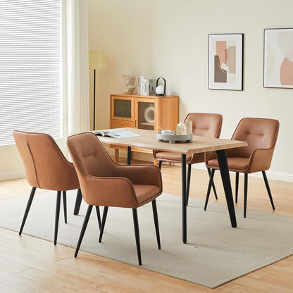 6 Esszimmerstühle Braun, Komfort & Stil in Lederoptik