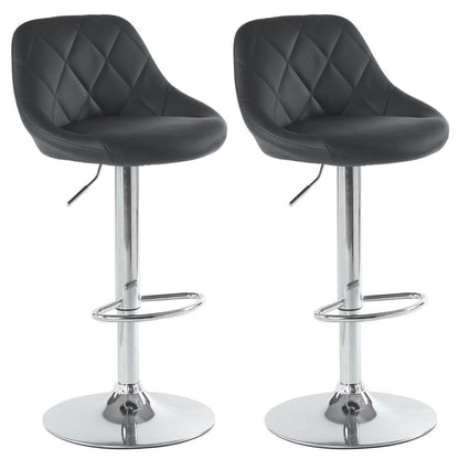 LEADZM Barhocker 2er Set, höhenverstellbar & drehbar, Schwarz