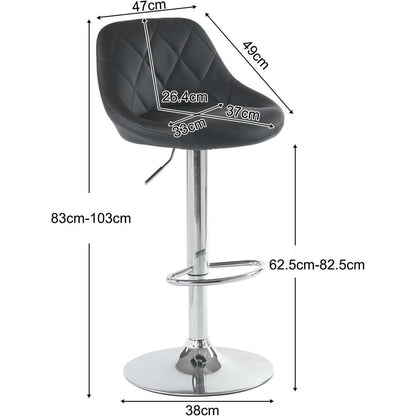 LEADZM Barhocker 2er Set, höhenverstellbar & drehbar, Schwarz