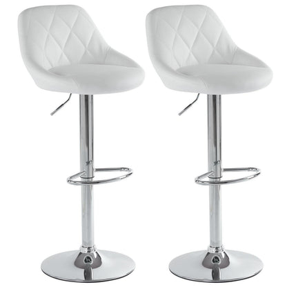 LEADZM Barhocker 2er Set, Weiß – Höhenverstellbar & Drehbar