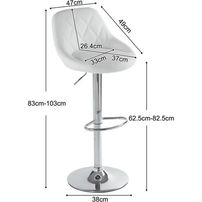 LEADZM Barhocker 2er Set, Weiß – Höhenverstellbar & Drehbar