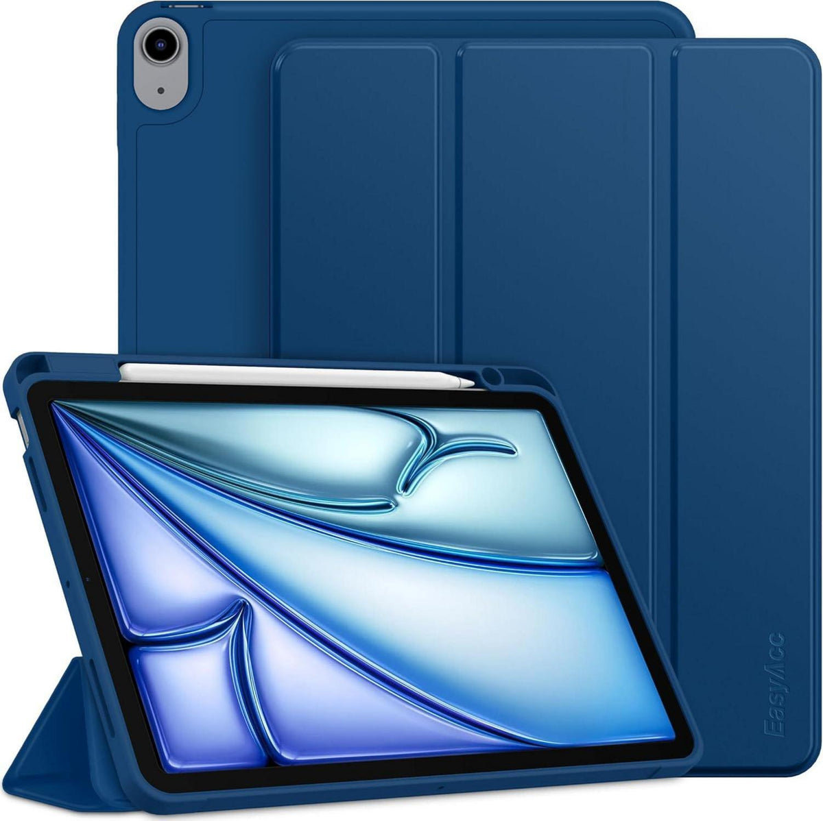 iPad Air M2 11 Zoll Hülle Meerblau Trifold Ständer TPU Schutzhülle