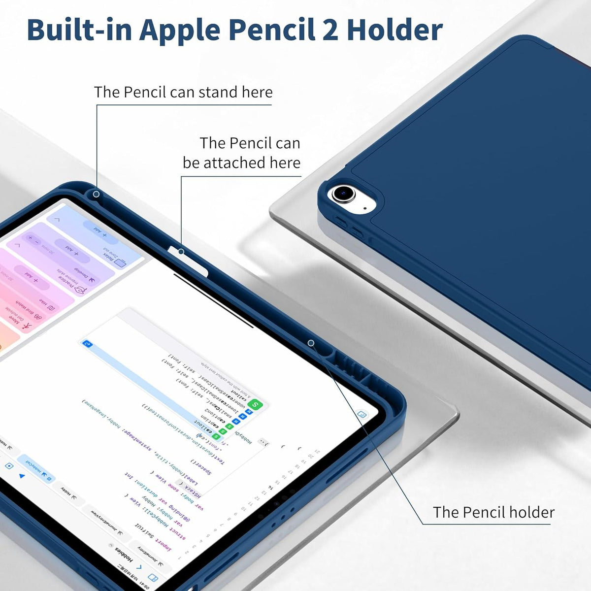 iPad Air M2 11 Zoll Hülle Trifold Ständer Meerblau