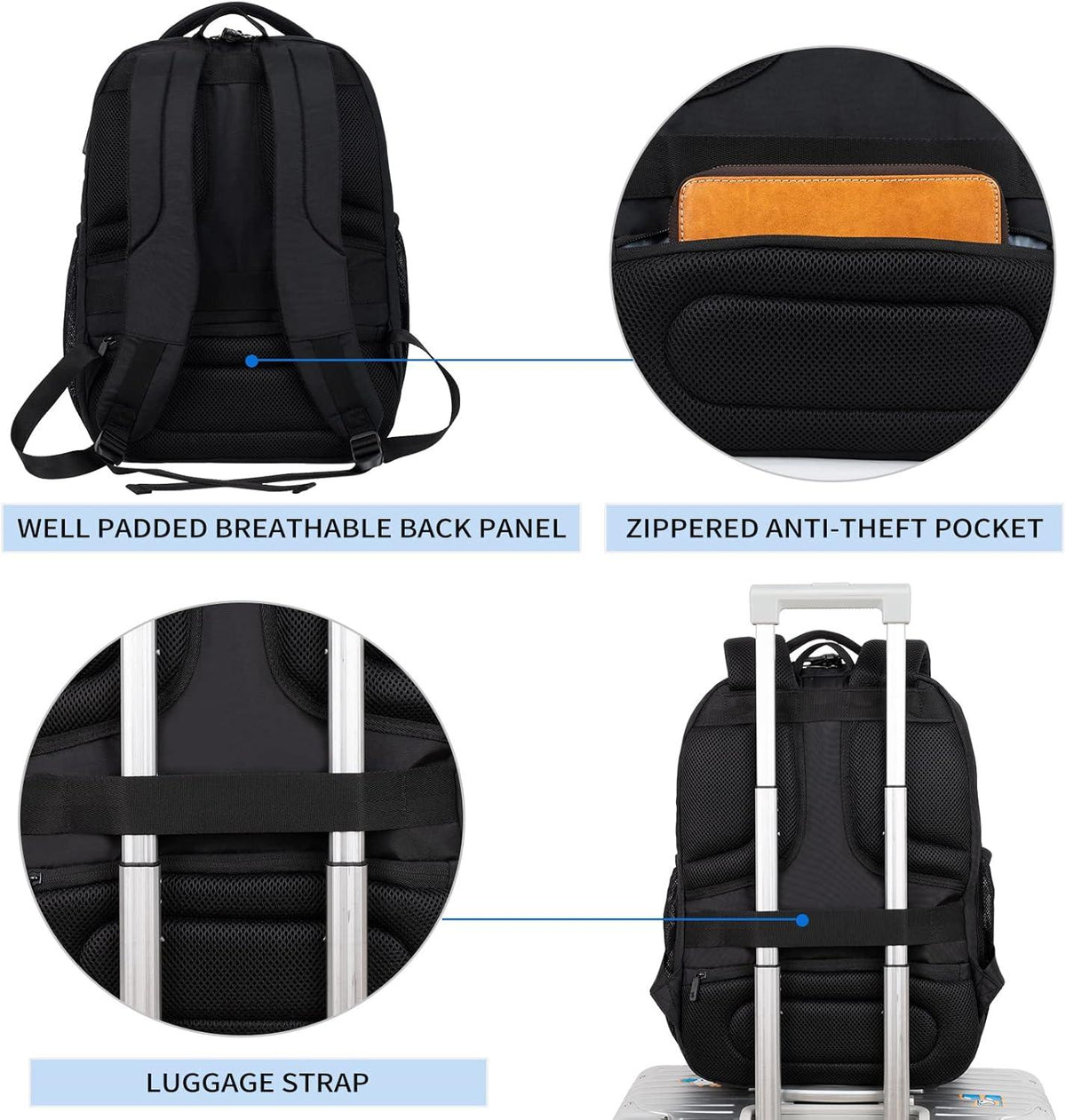 KROSER Laptop Rucksack 17,3 Zoll Business Wasserdicht USB RFID Herren Frauen