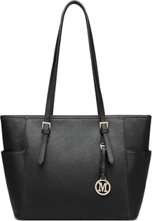 Große Damenhandtasche Stilvolle Shopper Tote Bag Schwarz