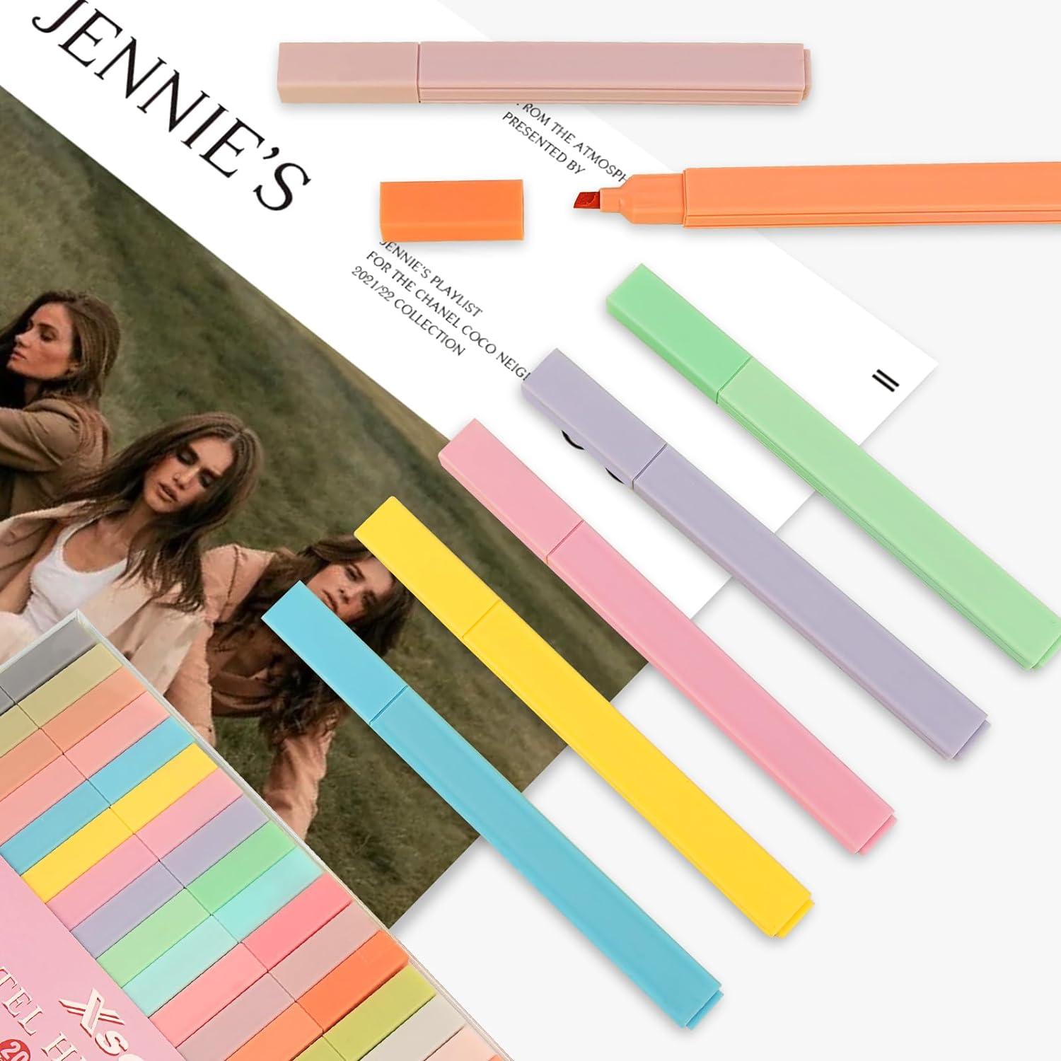 Pastell Textmarker Set 20PCS Highlighter Pen Stifte Bibel Marker für