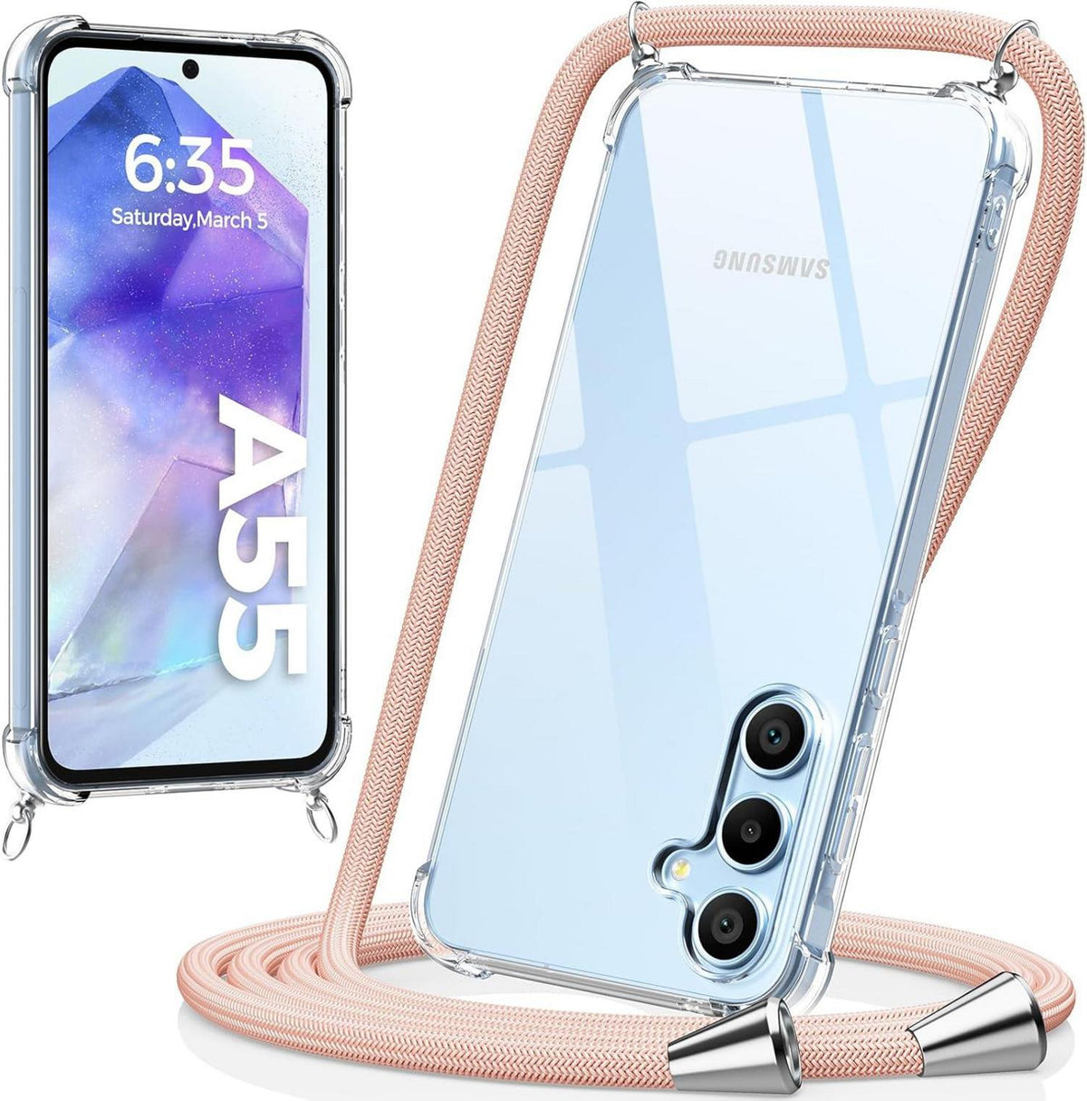 Stoßfeste Handykette für Samsung Galaxy A55 5G - Rosa