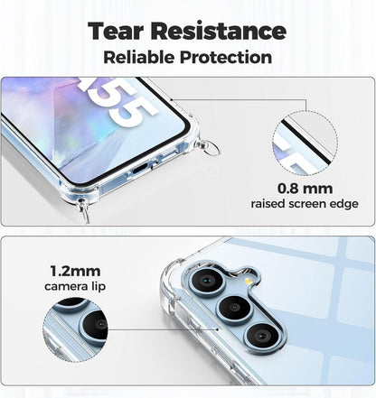 Handykette Samsung Galaxy A55 5G Hülle Band Stoßfest Schwarz