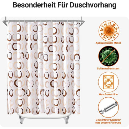 Duschvorhang Kamelfarbe Kreis 150x200cm Antischimmel